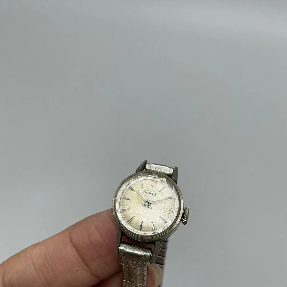 Vintage Ernest Borel Womens Watch 17mm Silver Tone Manual Wind Swiss Made